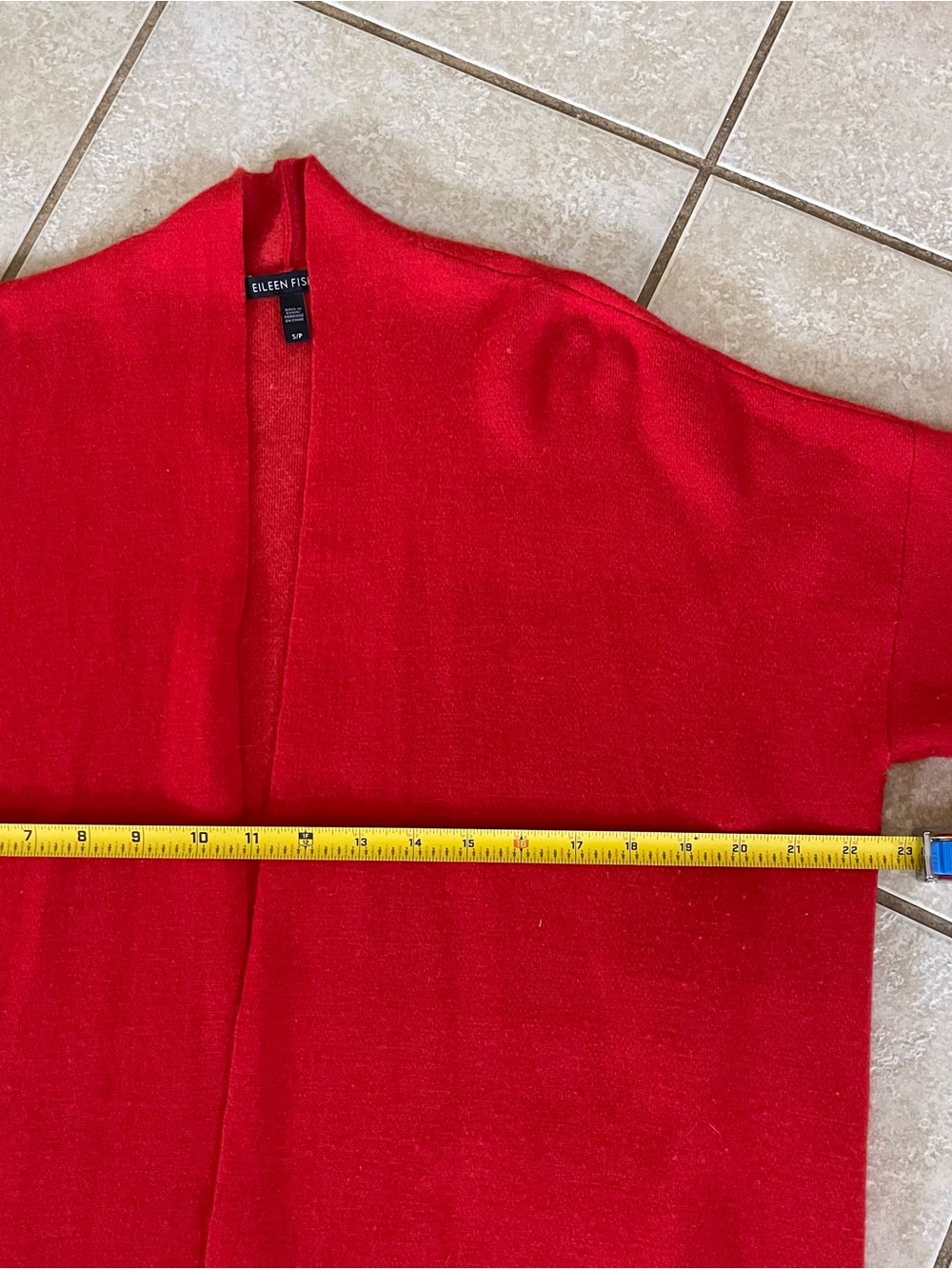 Eileen Fisher Womens Merino Wool Cashmere Long Cardigan Size Small Red Holiday - Picture 5 of 8